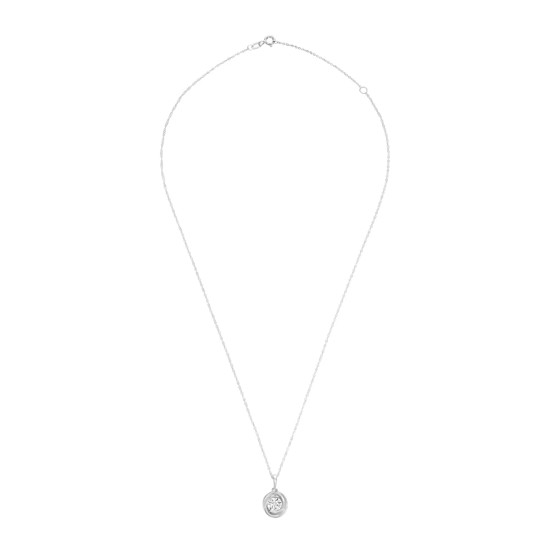 Beaverbrooks 9ct White Gold Cubic Zirconia Pendant