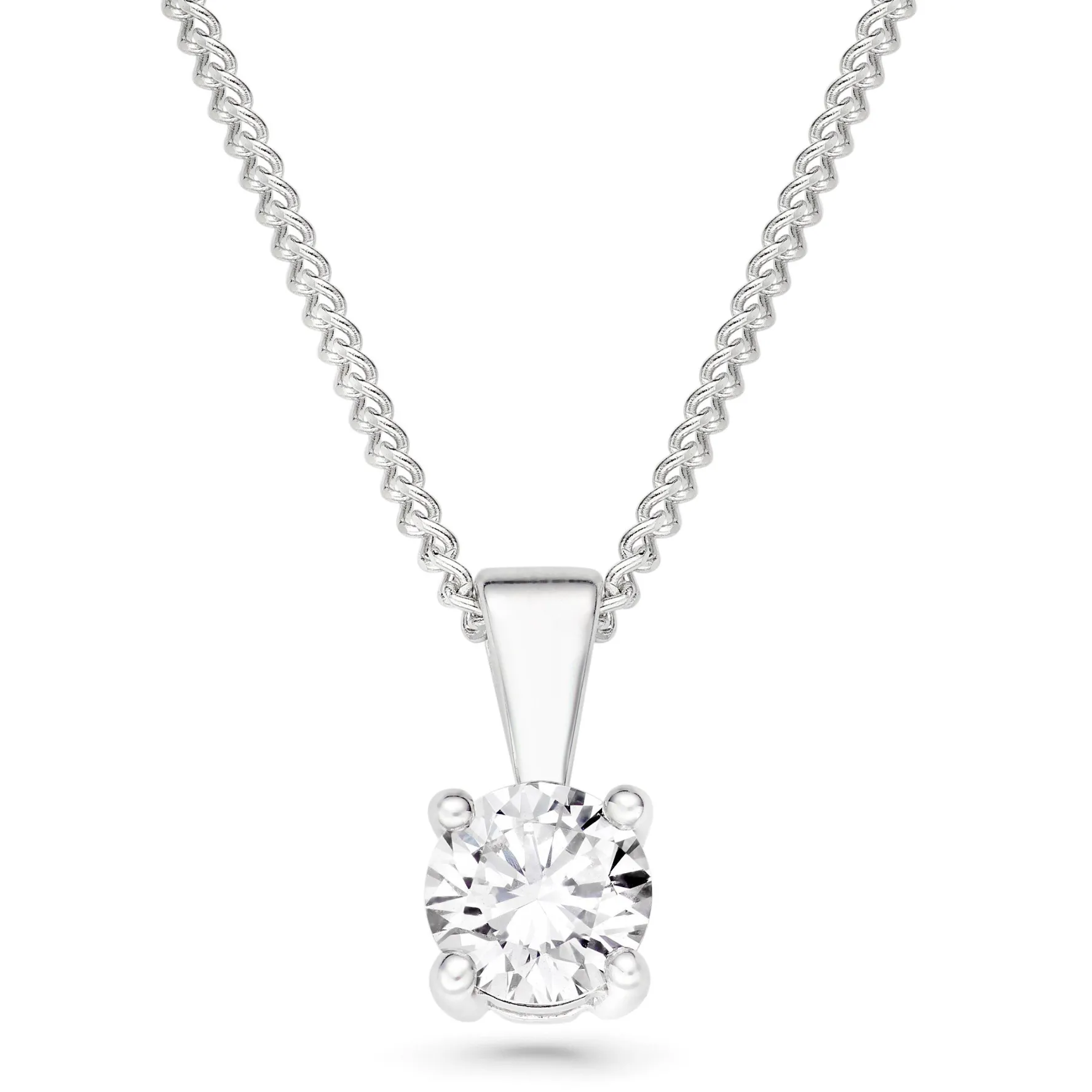 Beaverbrooks 9ct White Gold Diamond Solitaire Pendant