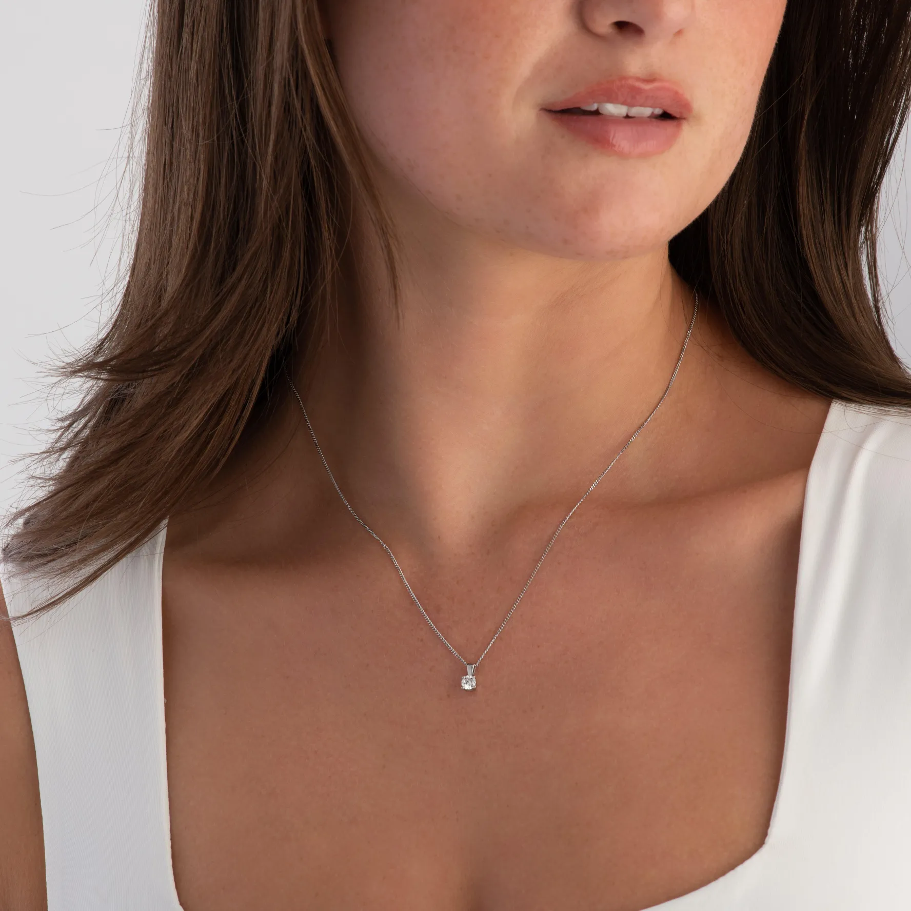 Beaverbrooks 9ct White Gold Diamond Solitaire Pendant