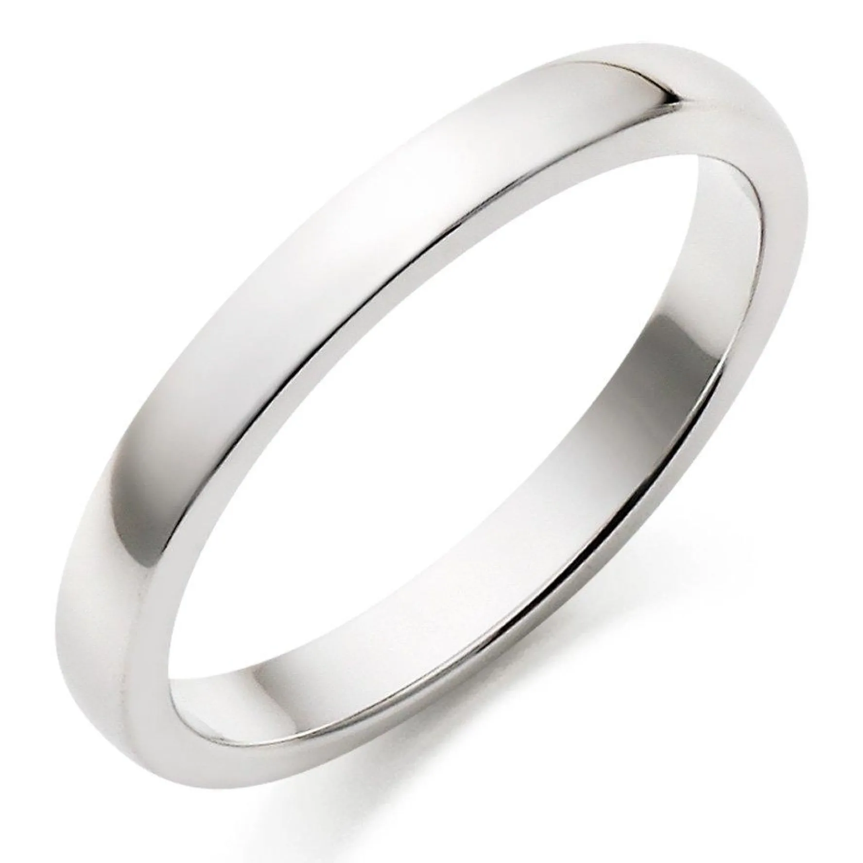 Beaverbrooks 18ct White Gold 2.5mm Court Wedding Ring