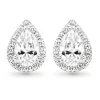 Beaverbrooks 9ct White Gold Cubic Zirconia Pear-Shaped Halo Earrings