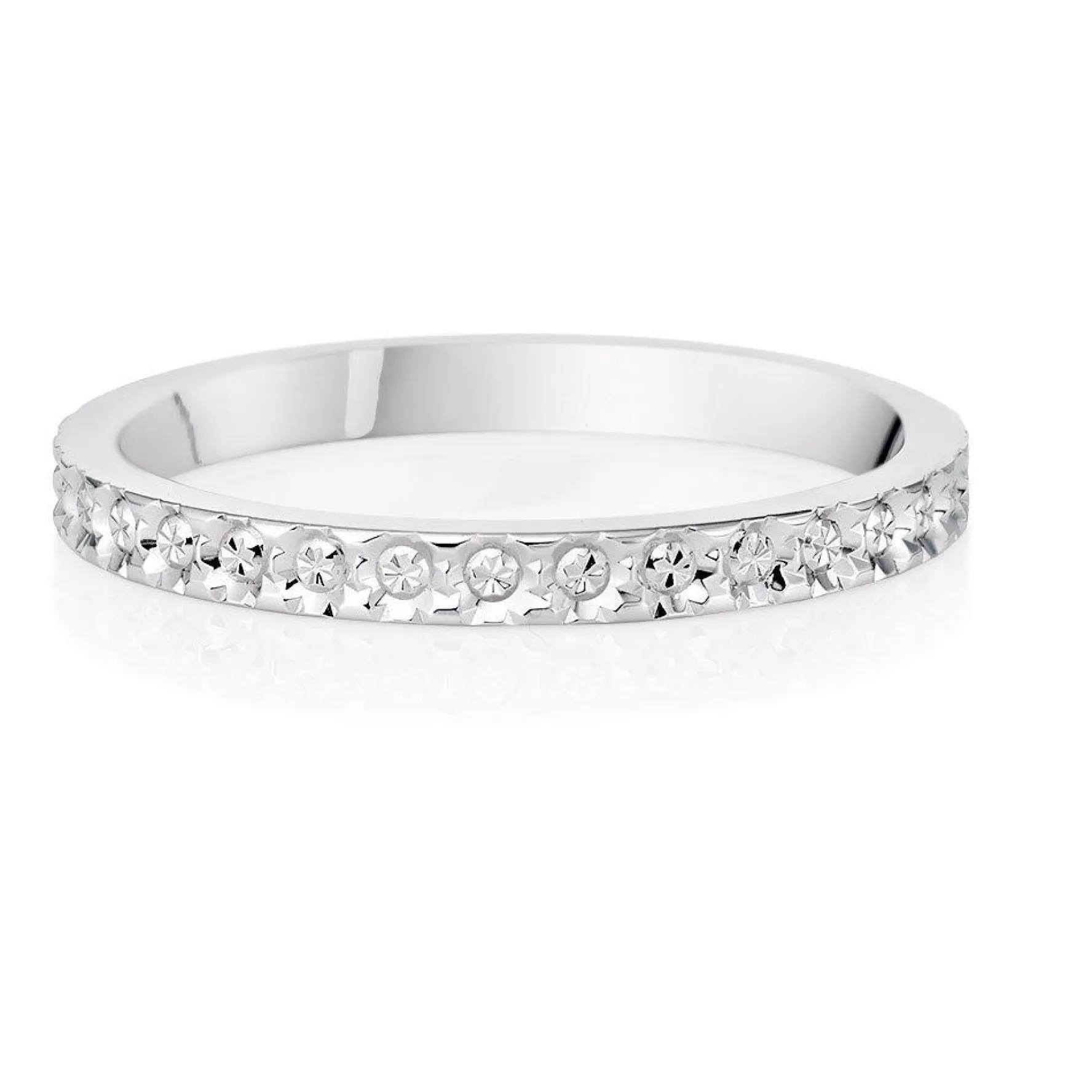 Beaverbrooks 9ct White Gold 2mm Sparkle Cut Wedding Ring
