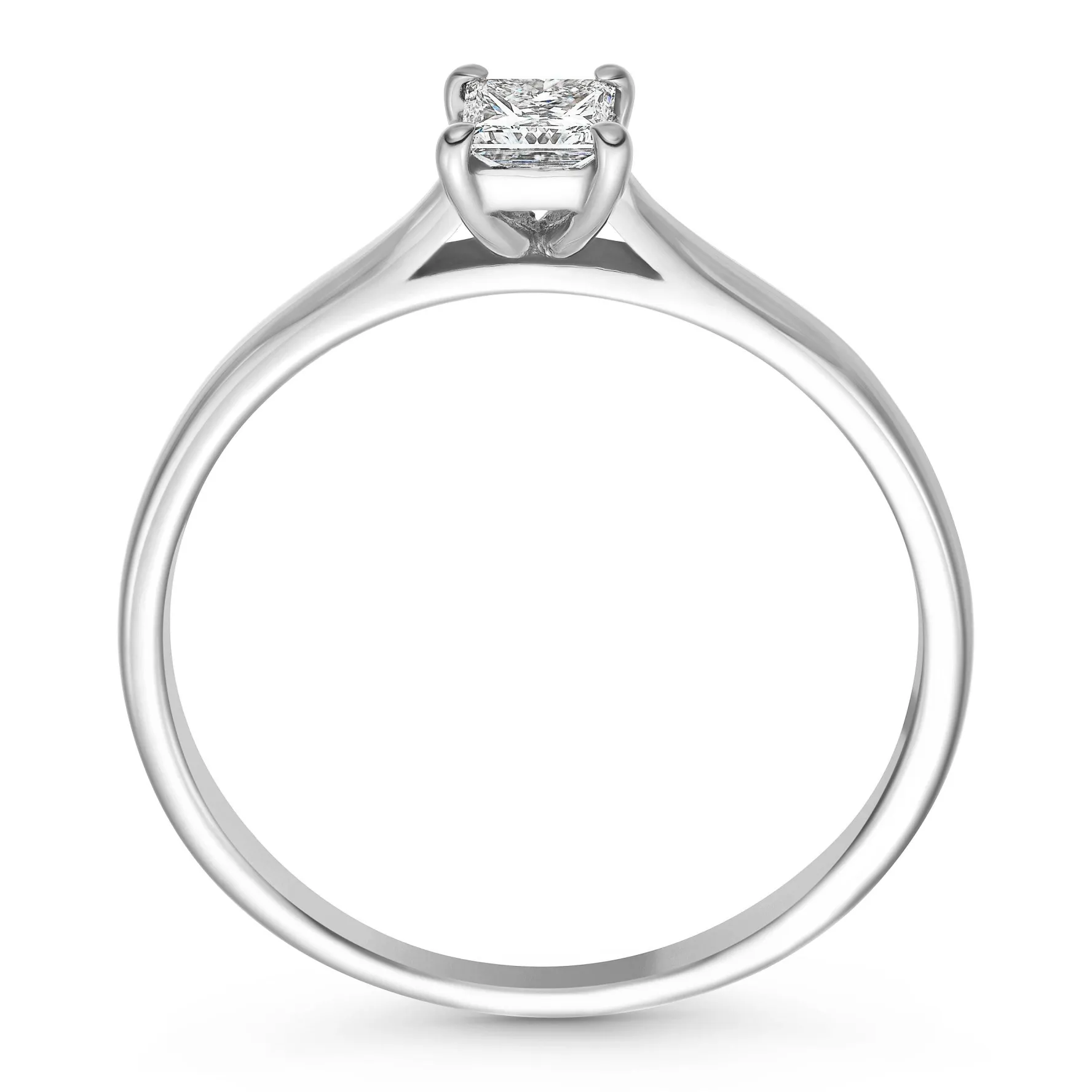 Beaverbrooks 9ct White Gold Princess Diamond Solitaire Ring