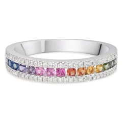 Beaverbrooks 18ct White Gold Sapphire Diamond Ring