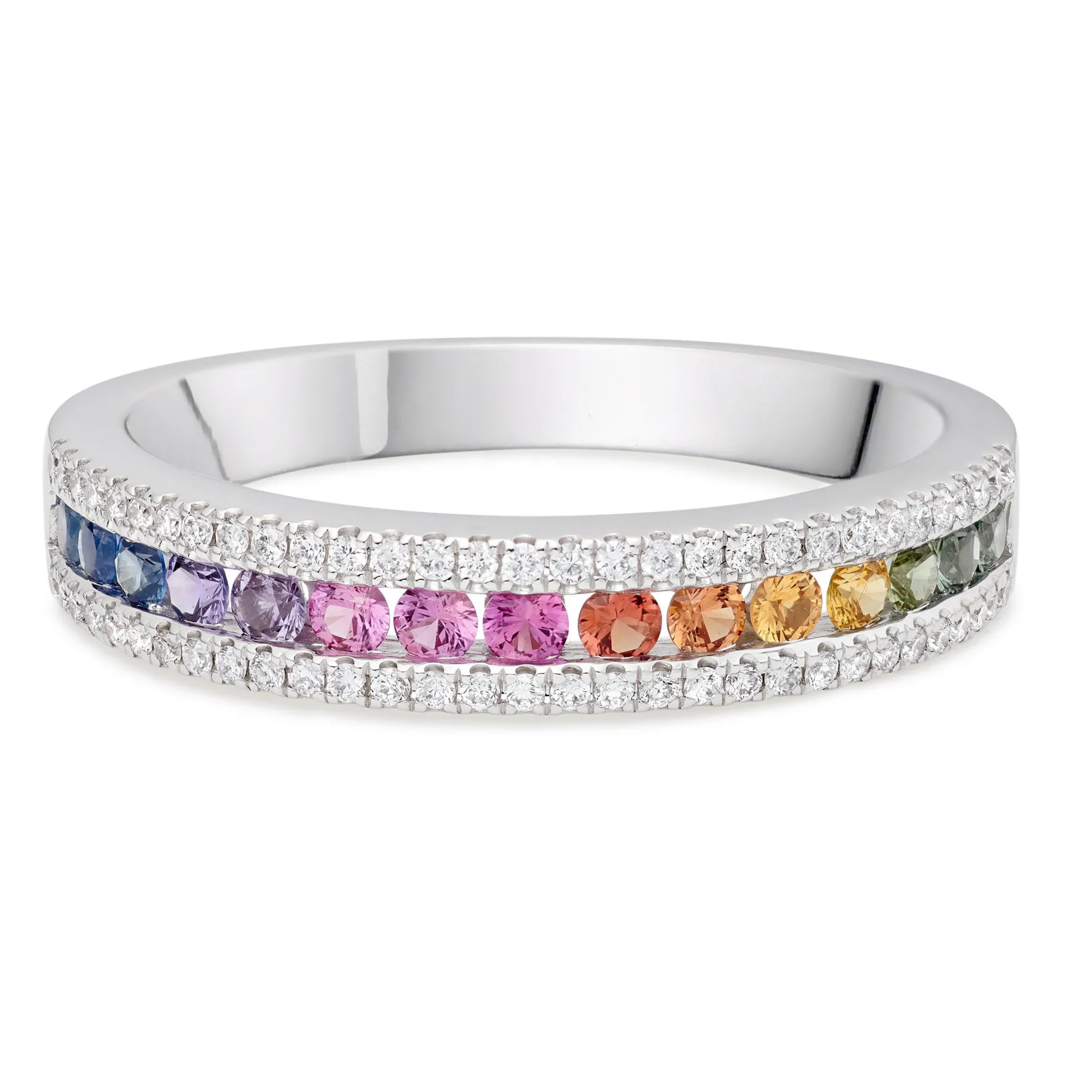 Beaverbrooks 18ct White Gold Sapphire Diamond Ring
