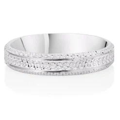 Beaverbrooks 9ct White Gold 4mm Sparkle Cut Wedding Ring