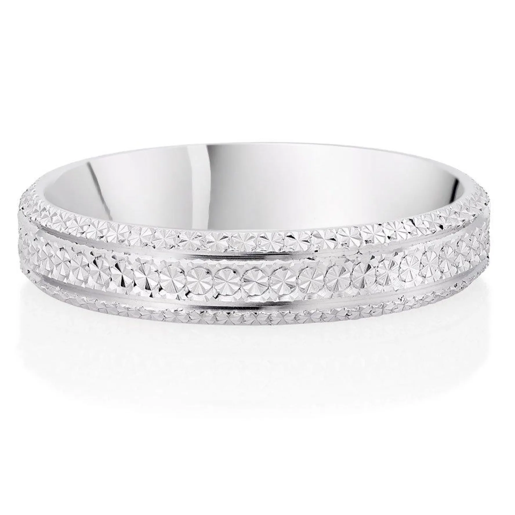 Beaverbrooks 9ct White Gold 4mm Sparkle Cut Wedding Ring