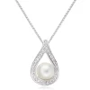 Beaverbrooks 9ct White Gold Diamond Freshwater Cultured Pearl Pendant