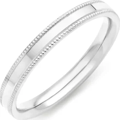 Beaverbrooks 9ct White Gold 2.5mm Vintage Ladies Wedding Ring