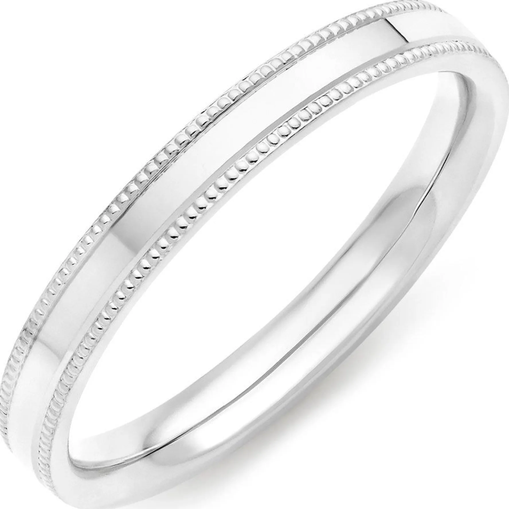 Beaverbrooks 9ct White Gold 2.5mm Vintage Ladies Wedding Ring