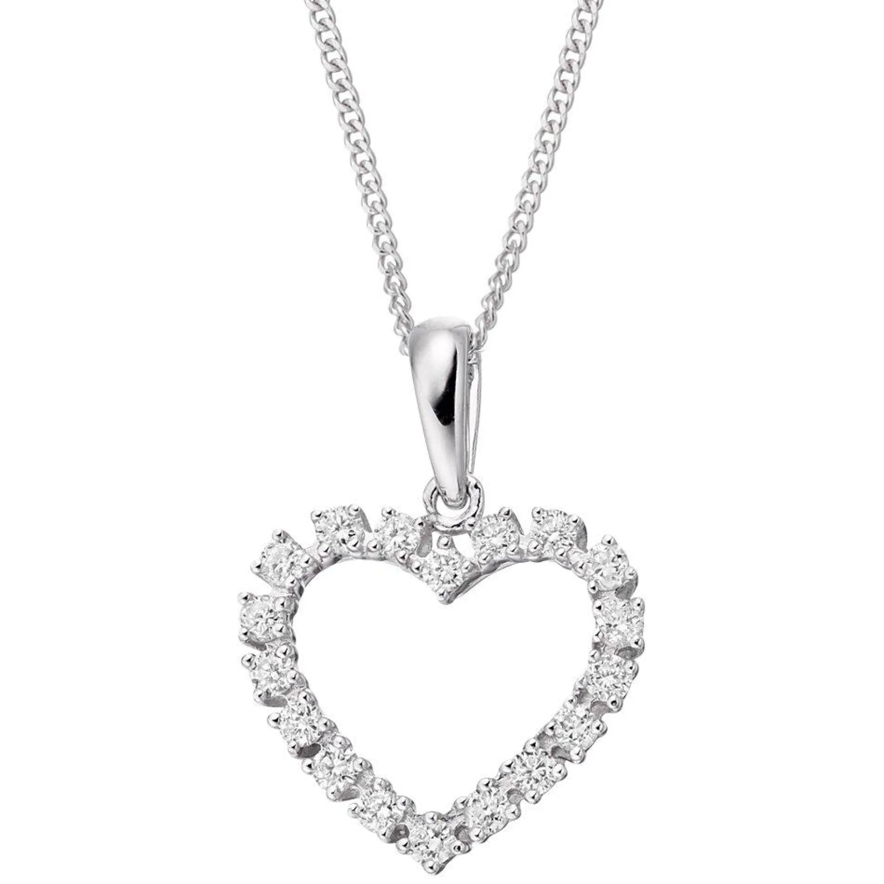 Beaverbrooks 18ct White Gold Diamond Pendant