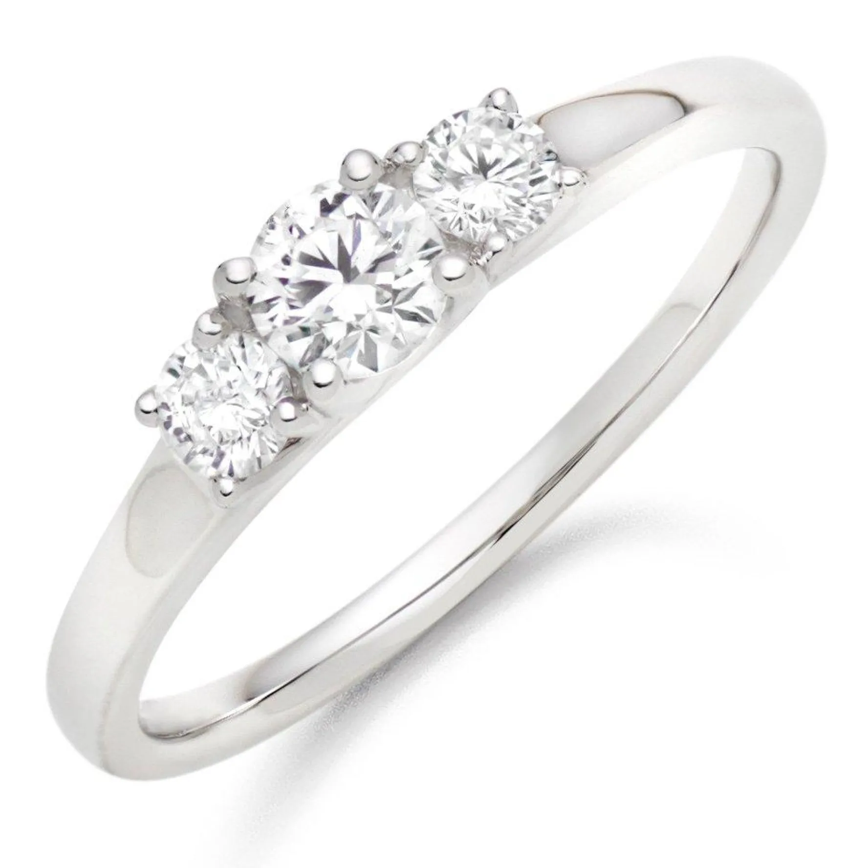 Beaverbrooks 18ct White Gold Diamond Three Stone Ring