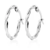 Beaverbrooks 9ct White Gold Twist Hoop Earrings
