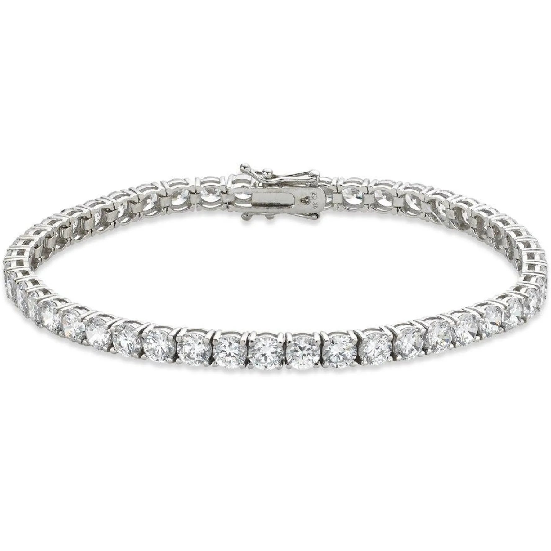 Beaverbrooks 9ct White Gold Cubic Zirconia Tennis Bracelet - 20cm