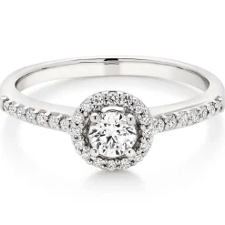 Beaverbrooks 18ct White Gold Diamond Halo Ring