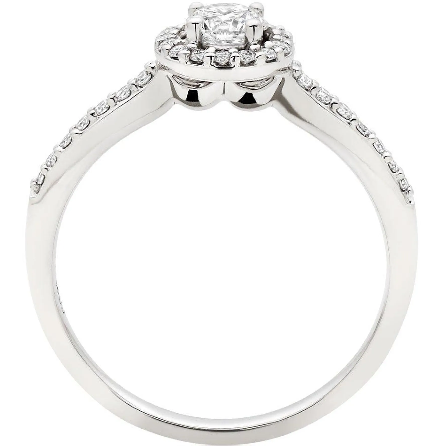 Beaverbrooks 18ct White Gold Diamond Halo Ring