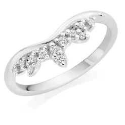 Beaverbrooks 9ct White Gold Diamond Shaped Wedding Ring