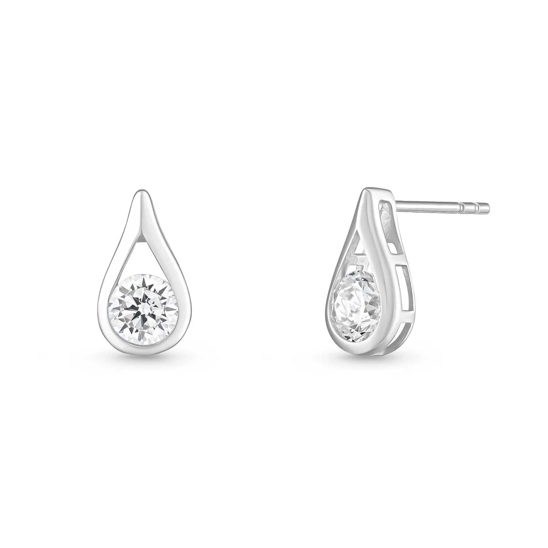 Beaverbrooks 9ct White Gold Cubic Zirconia Stud Earrings