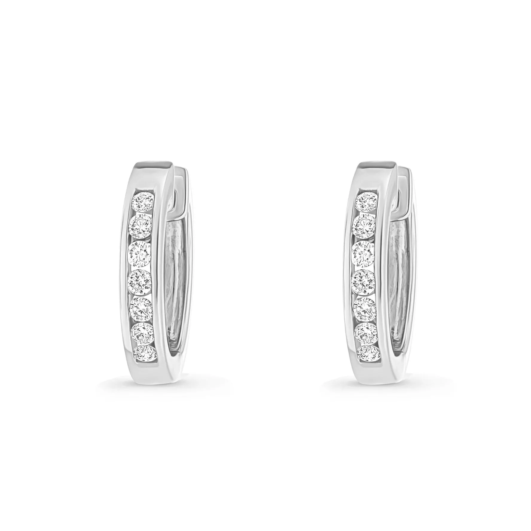 Beaverbrooks 9ct White Gold Diamond Hoop Earrings
