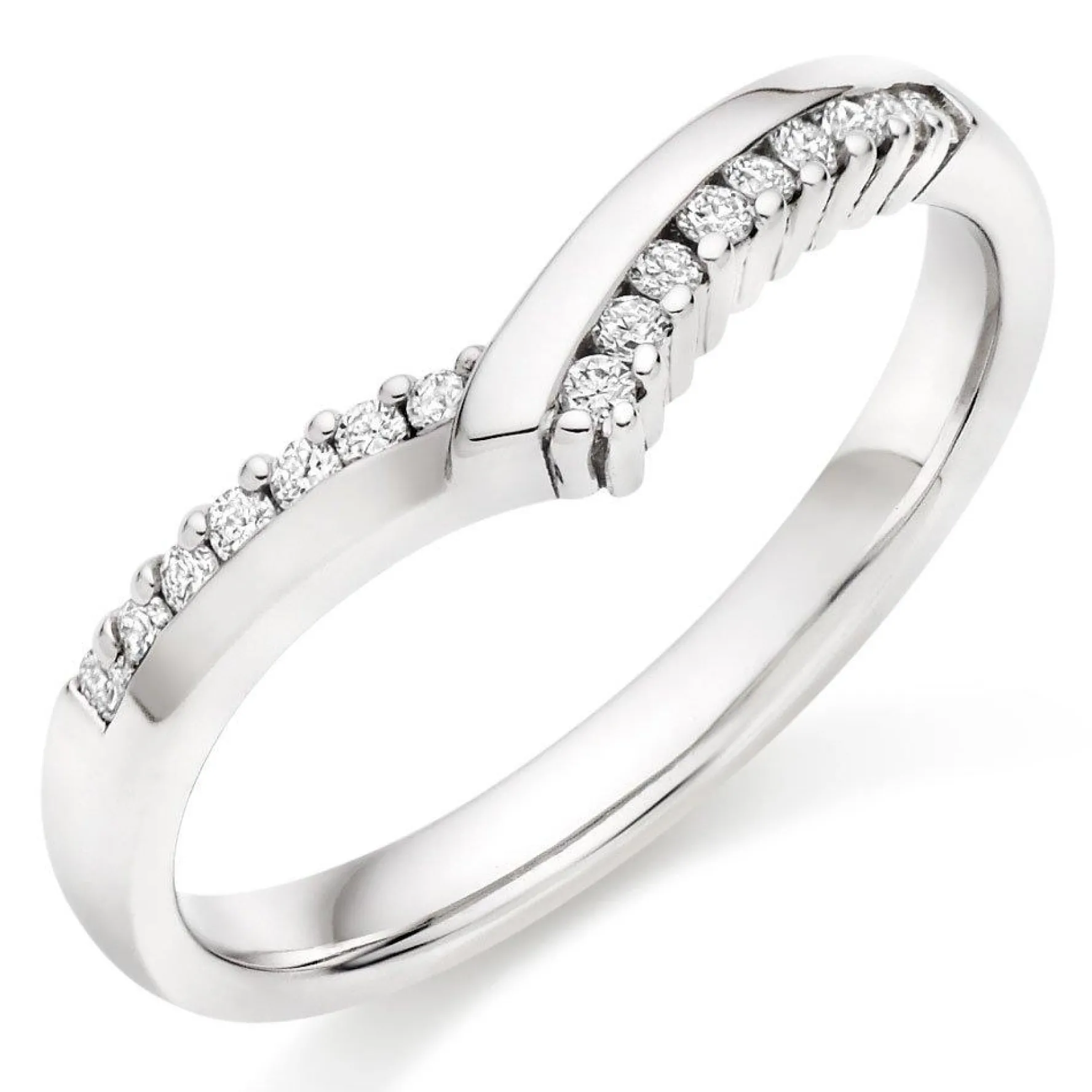 Beaverbrooks 9ct White Gold Diamond 2.5mm Shaped Wedding Ring