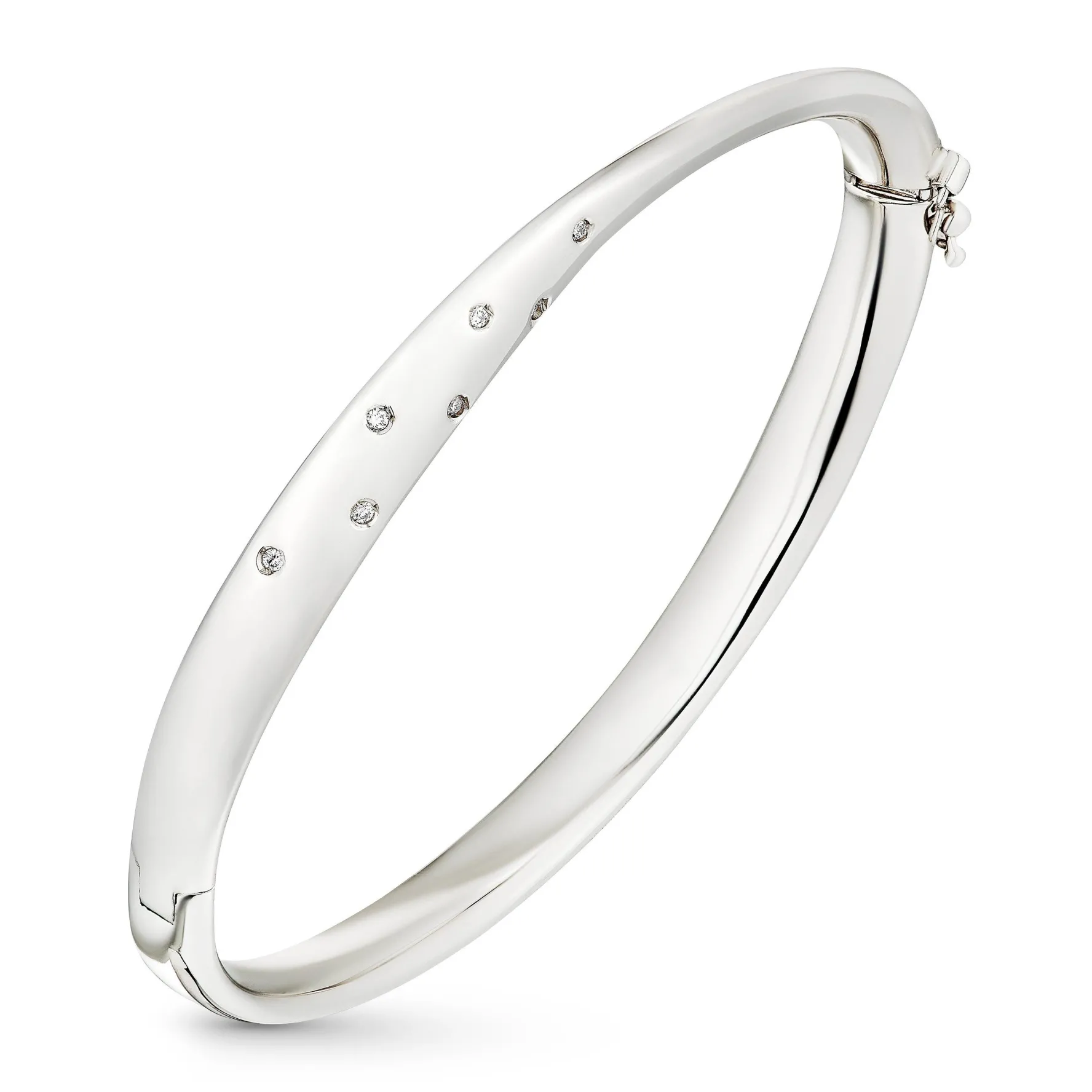 Beaverbrooks 9ct White Gold Diamond Bangle