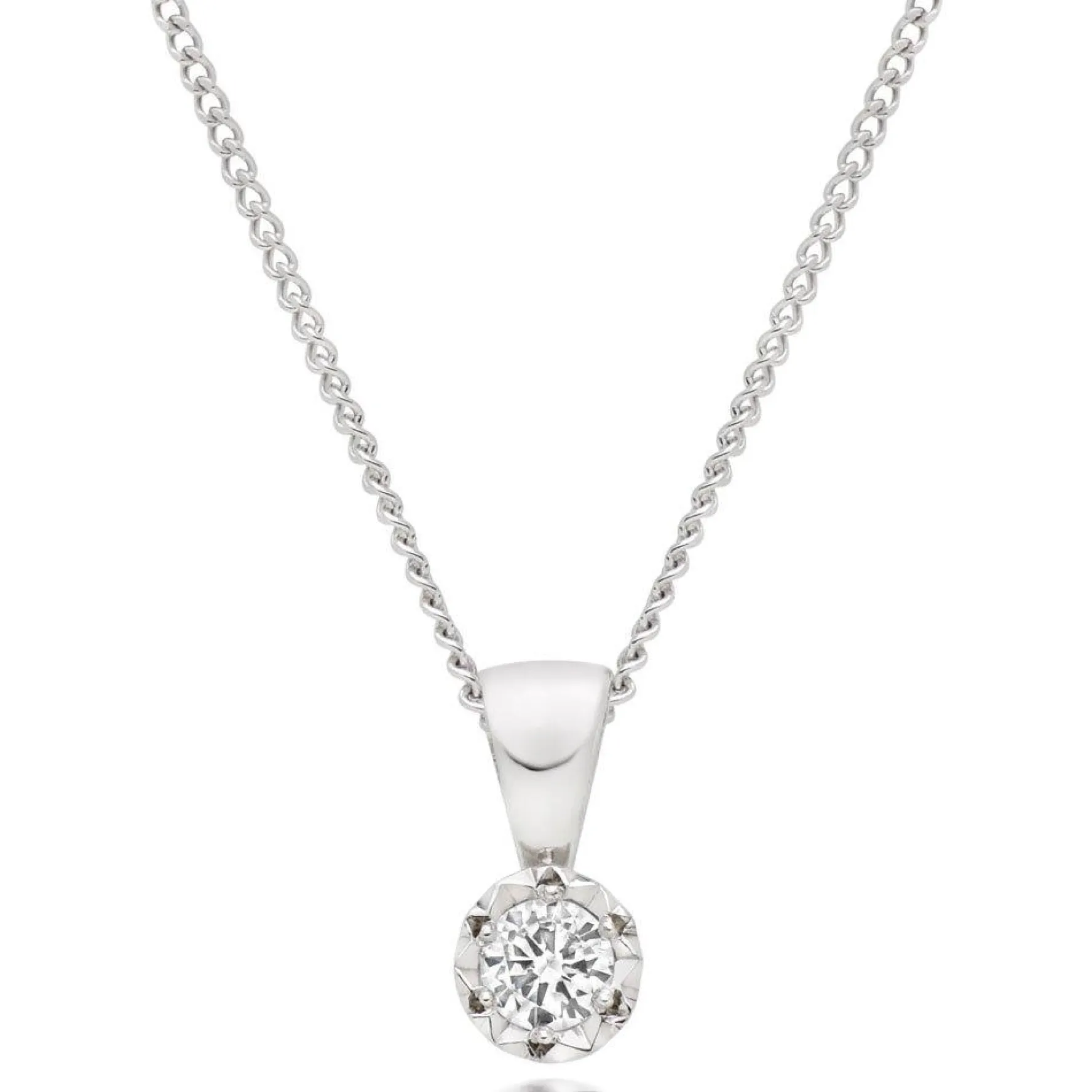 Beaverbrooks 9ct White Gold Diamond Pendant