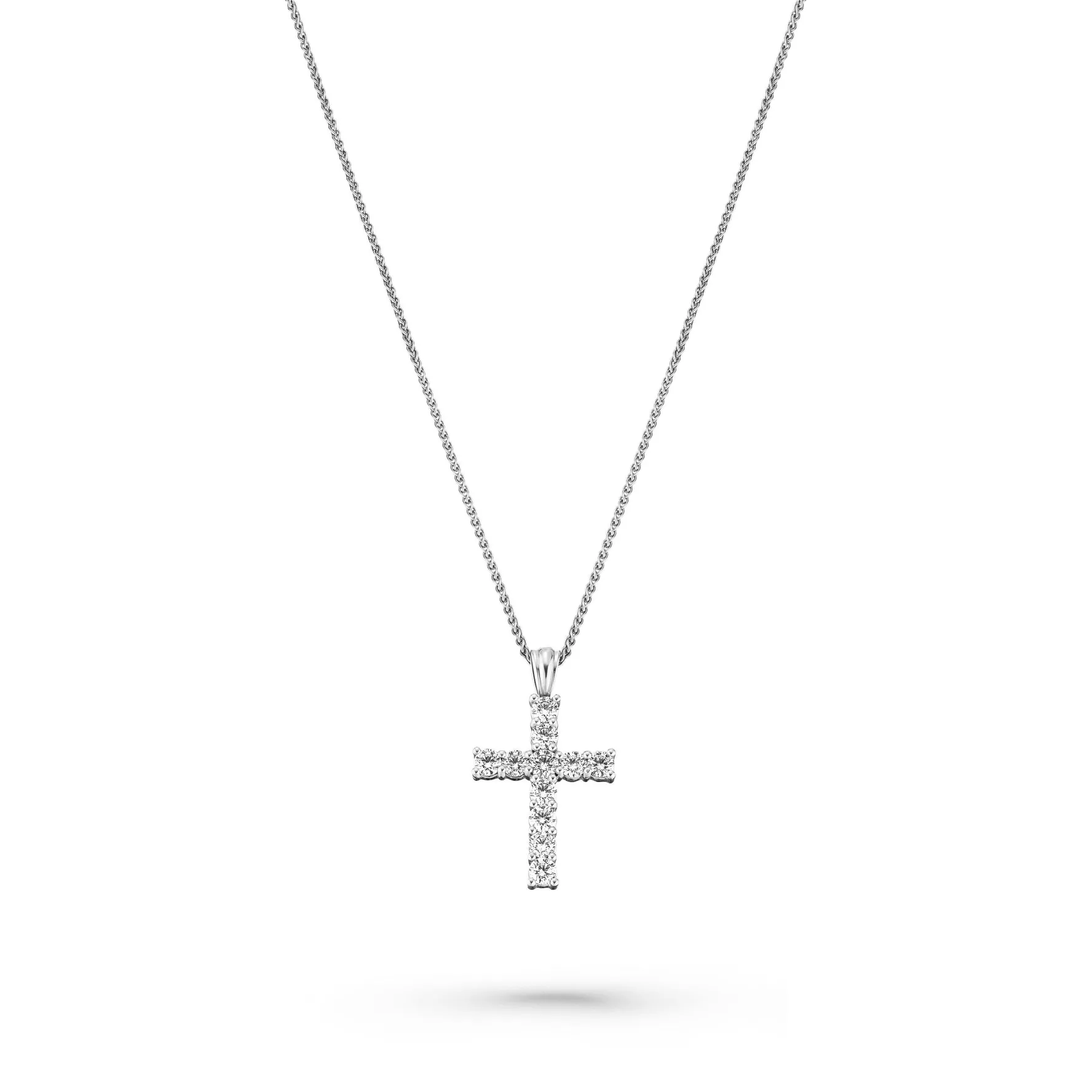 Beaverbrooks 18ct White Gold Diamond Cross Pendant