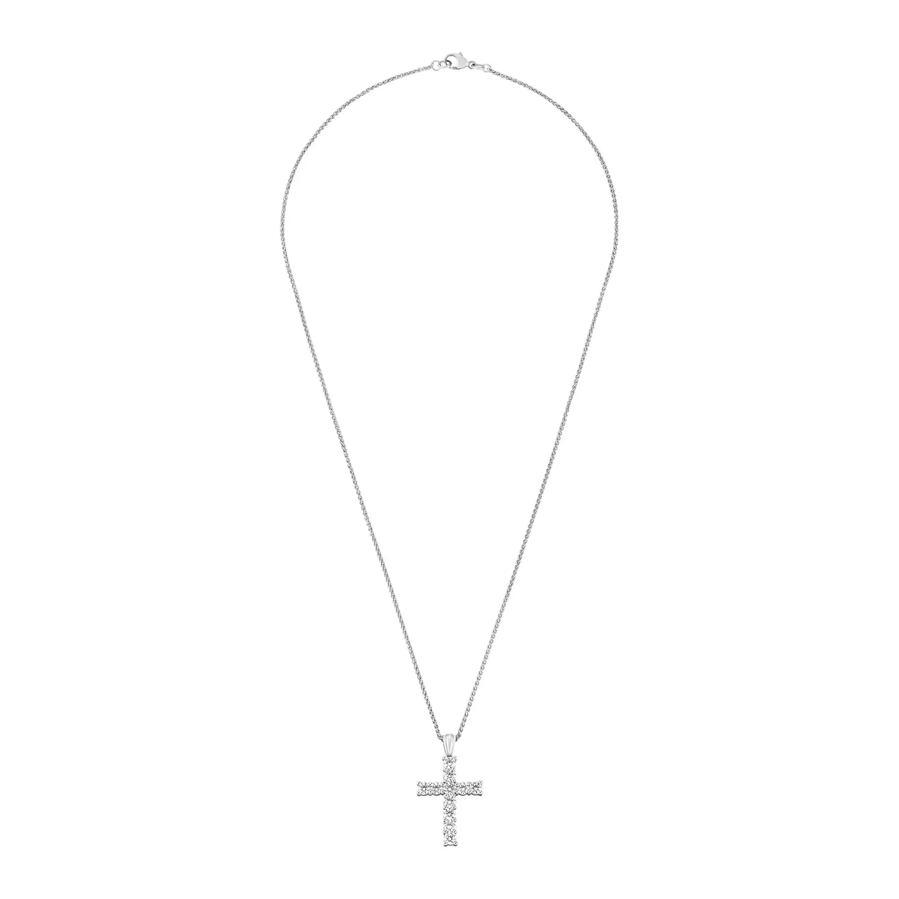 Beaverbrooks 18ct White Gold Diamond Cross Pendant