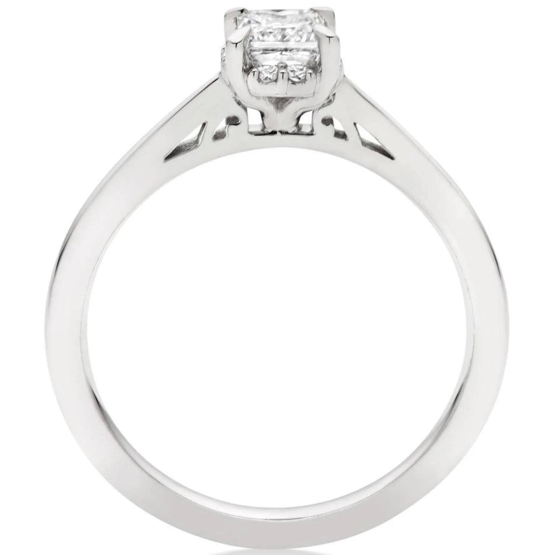 Beaverbrooks 18ct White Gold Diamond Princess Cut Halo Ring