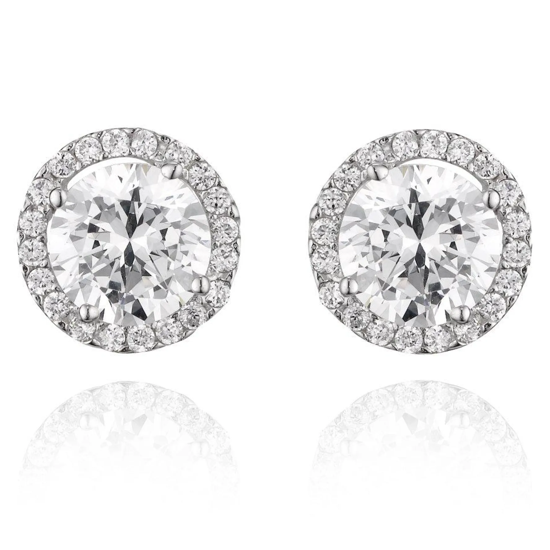 Beaverbrooks 9ct White Gold Cubic Zirconia Stud Earrings