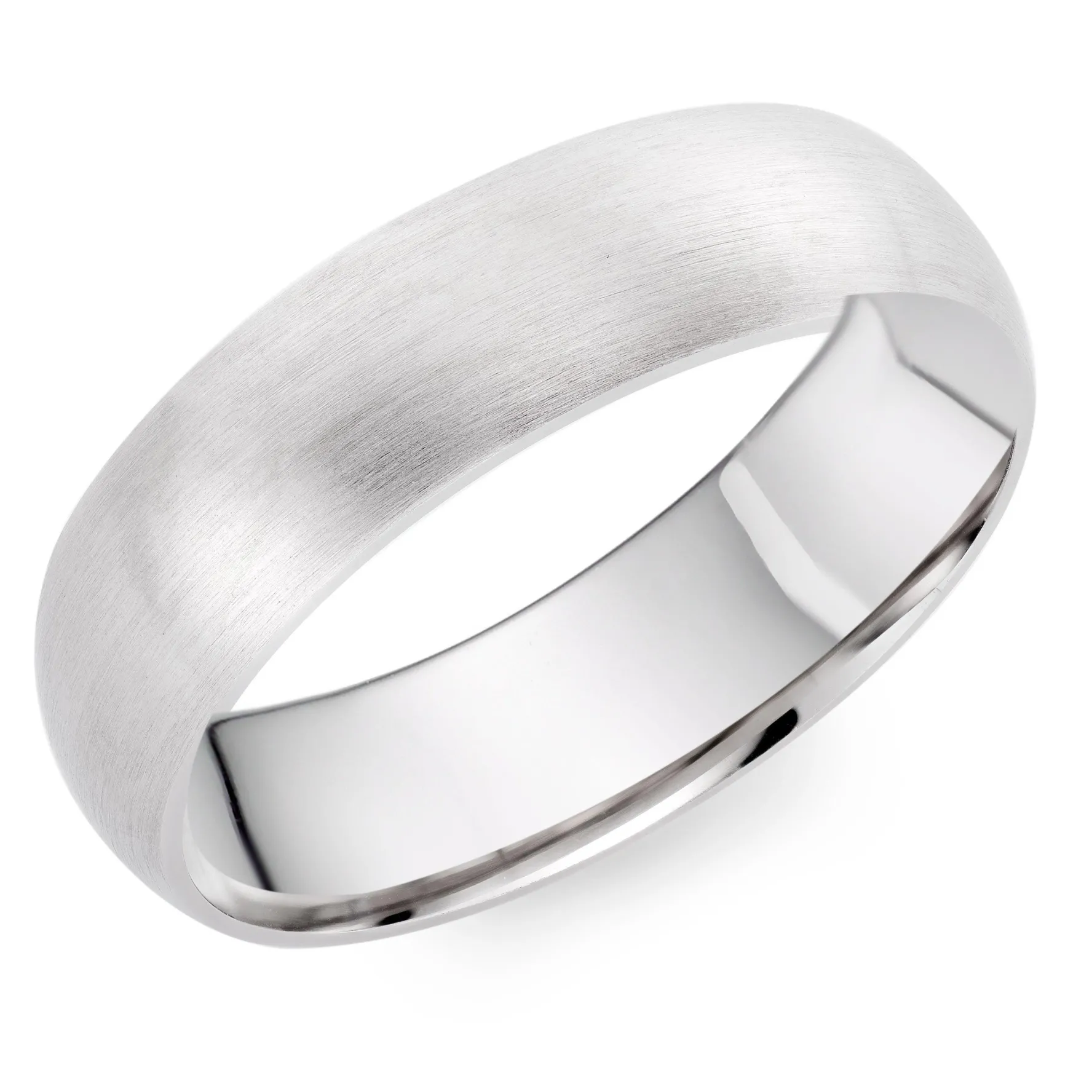 Beaverbrooks 9ct White Gold 6mm Men’s Wedding Ring