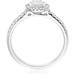 Beaverbrooks 9ct White Gold Diamond Halo Ring