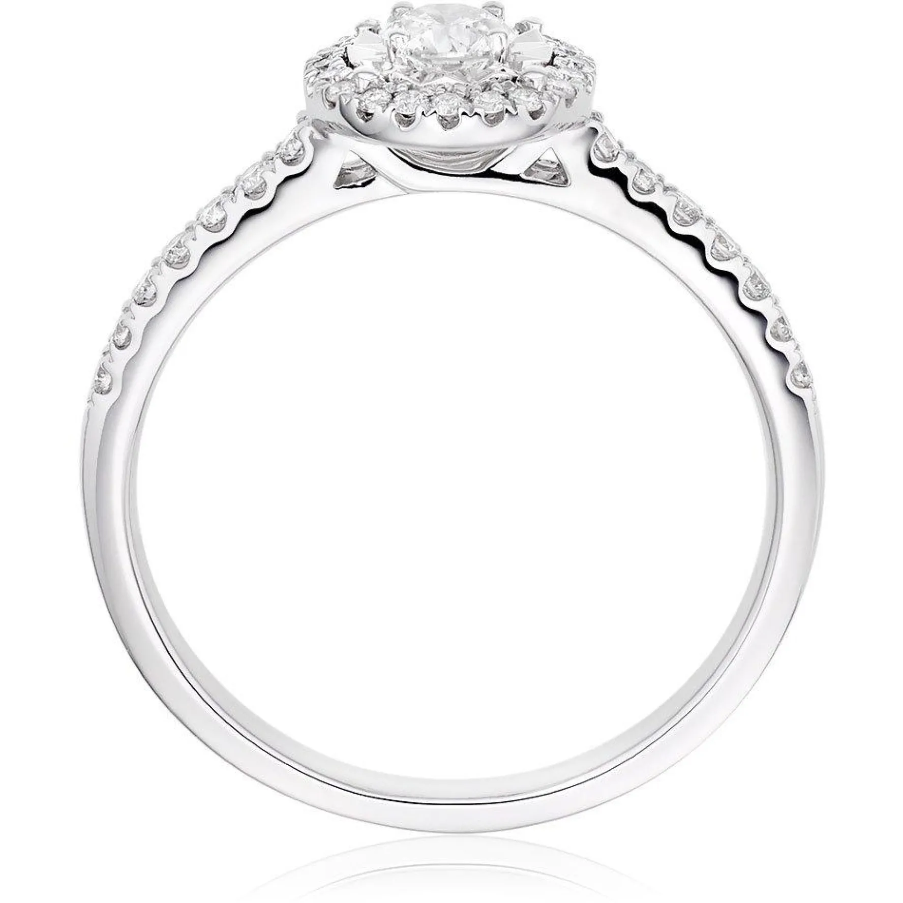Beaverbrooks 9ct White Gold Diamond Halo Ring