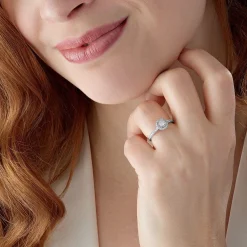 Beaverbrooks 9ct White Gold Diamond Halo Ring