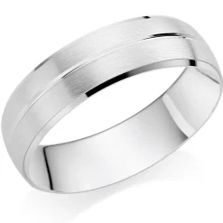 Beaverbrooks 9ct White Gold 6mm Men's Wedding Ring
