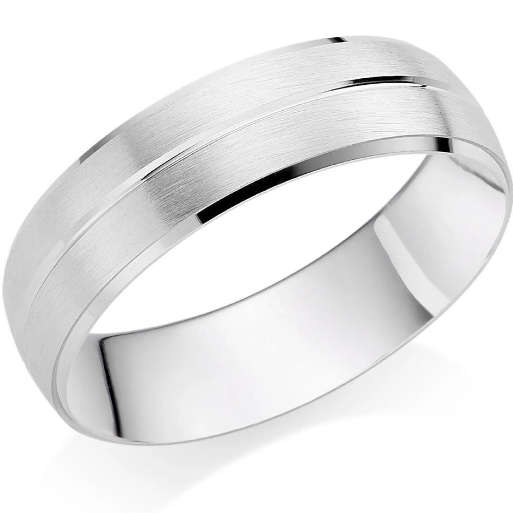 Beaverbrooks 9ct White Gold 6mm Men's Wedding Ring
