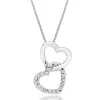 Beaverbrooks 9ct White Gold Diamond Double Heart Pendant