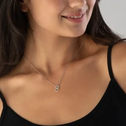 Beaverbrooks 9ct White Gold Diamond Double Heart Pendant