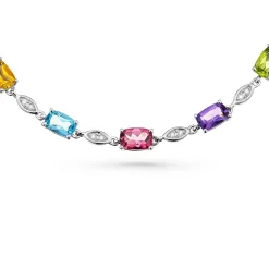 Beaverbrooks 9ct White Gold Diamond Gemstone Tennis Bracelet