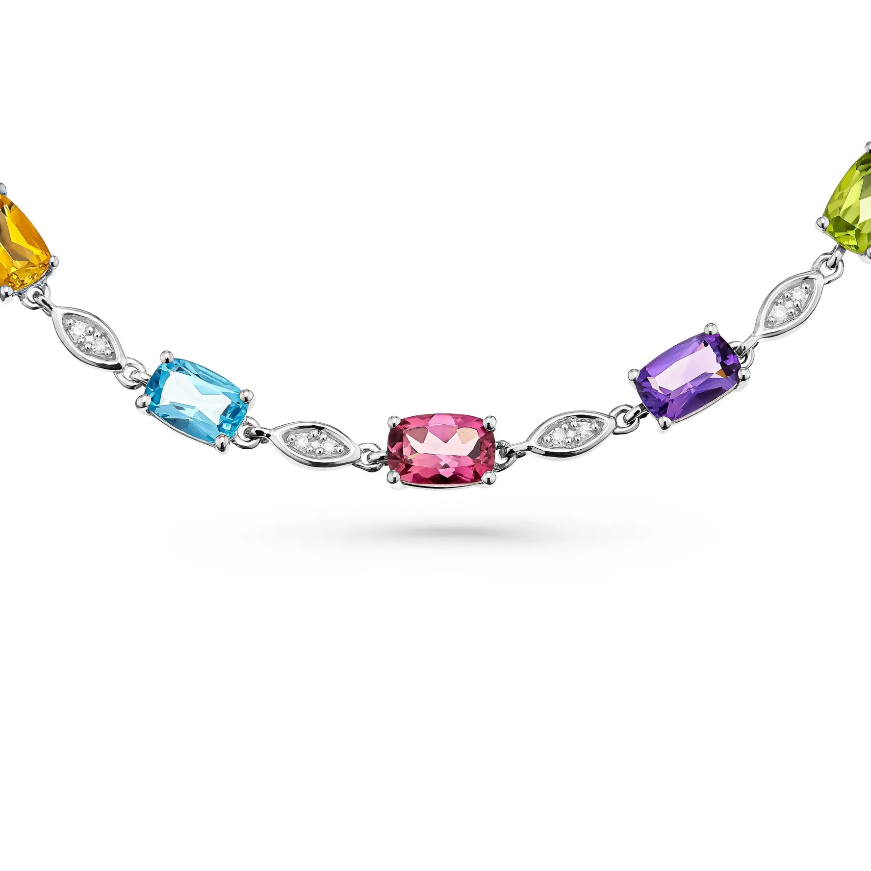 Beaverbrooks 9ct White Gold Diamond Gemstone Tennis Bracelet