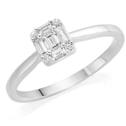 Beaverbrooks 18ct White Gold Diamond Cluster Ring