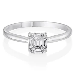 Beaverbrooks 18ct White Gold Diamond Cluster Ring