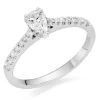 Beaverbrooks 18ct White Gold Diamond Pear Shaped Solitaire Ring