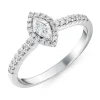 Beaverbrooks 18ct White Gold Marquise Cut Diamond Halo Ring