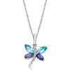 Beaverbrooks 9ct White Gold Diamond, Blue Topaz and Iolite Butterfly Pendant