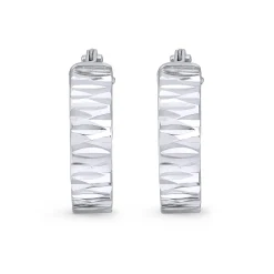Beaverbrooks 9ct White Gold Hoop Earrings