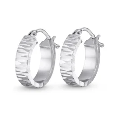 Beaverbrooks 9ct White Gold Hoop Earrings