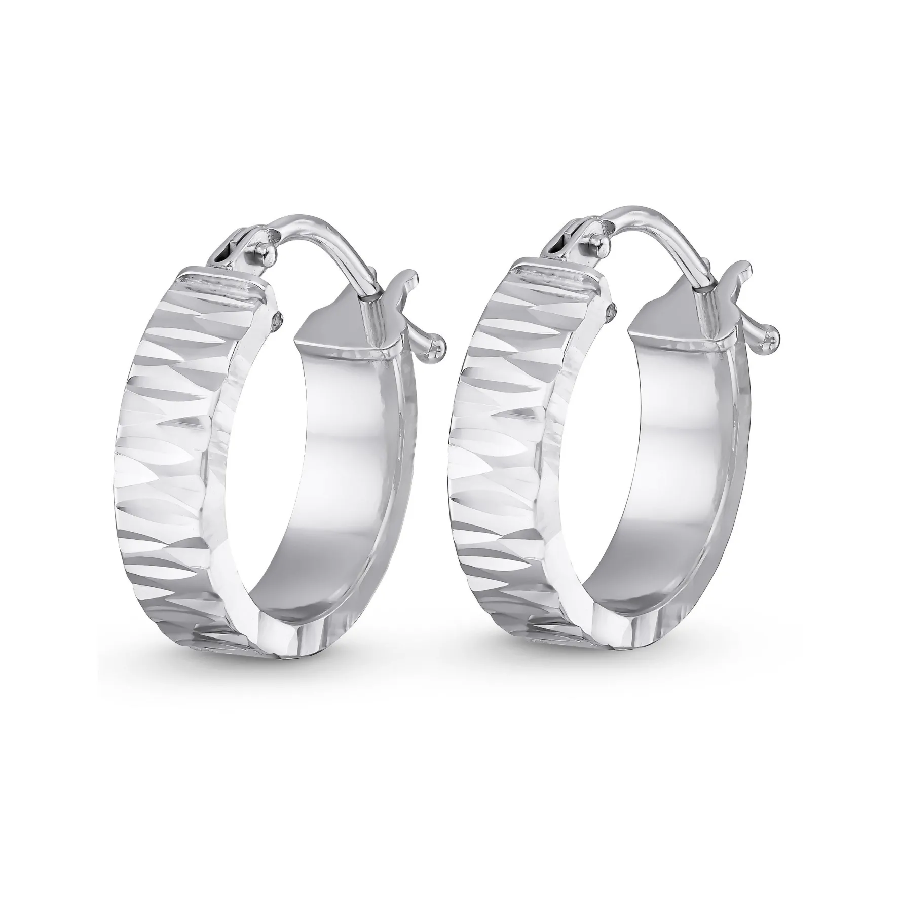 Beaverbrooks 9ct White Gold Hoop Earrings