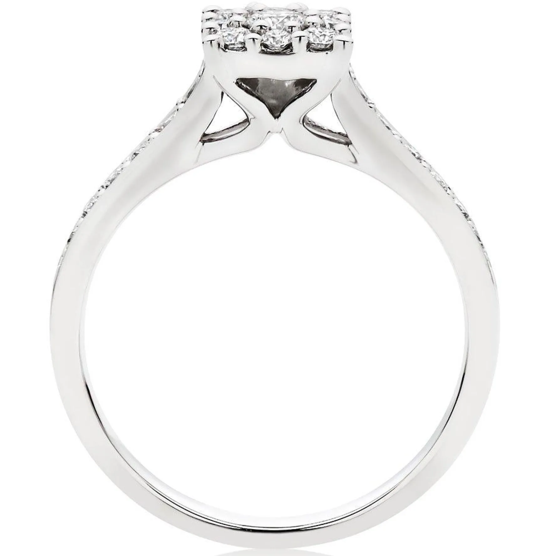 Beaverbrooks 9ct White Gold Diamond Cluster Engagement Ring