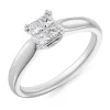 Beaverbrooks 18ct White Gold Diamond Princess Cut Cluster Engagement Ring